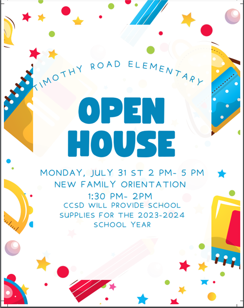 Open House will be an excellent opportunity to meet your child’s teacher and for the students to see their classrooms. The fi